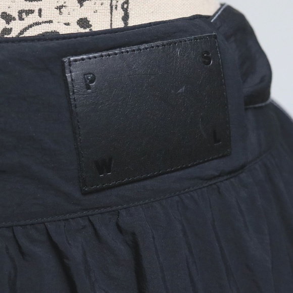 Proenza Schouler Women's Size S Black Nylon Parachute Pleated Midi Skirt Belt - Picture 4 of 11